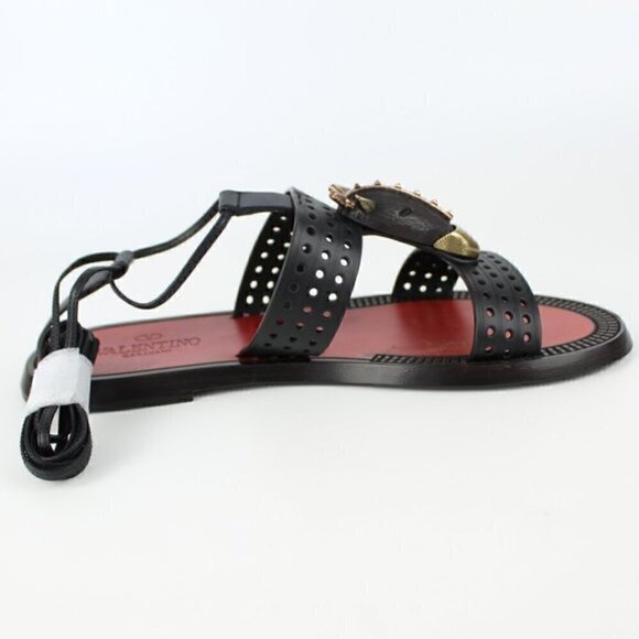 Valentino Black Giraffe Wrap Ankle Sandal 35 - Picture 2 of 6